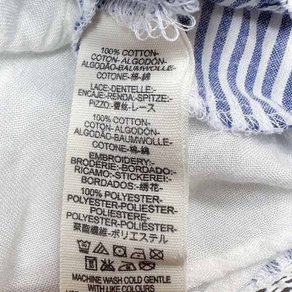 FREE PEOPLE striped crochet lace embroidered dress, M. - Picture 10 of 11